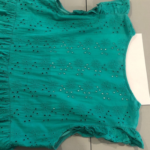 ANDREE BY UNIT Teal Eyelet Mini Dress - Picture 7 of 8